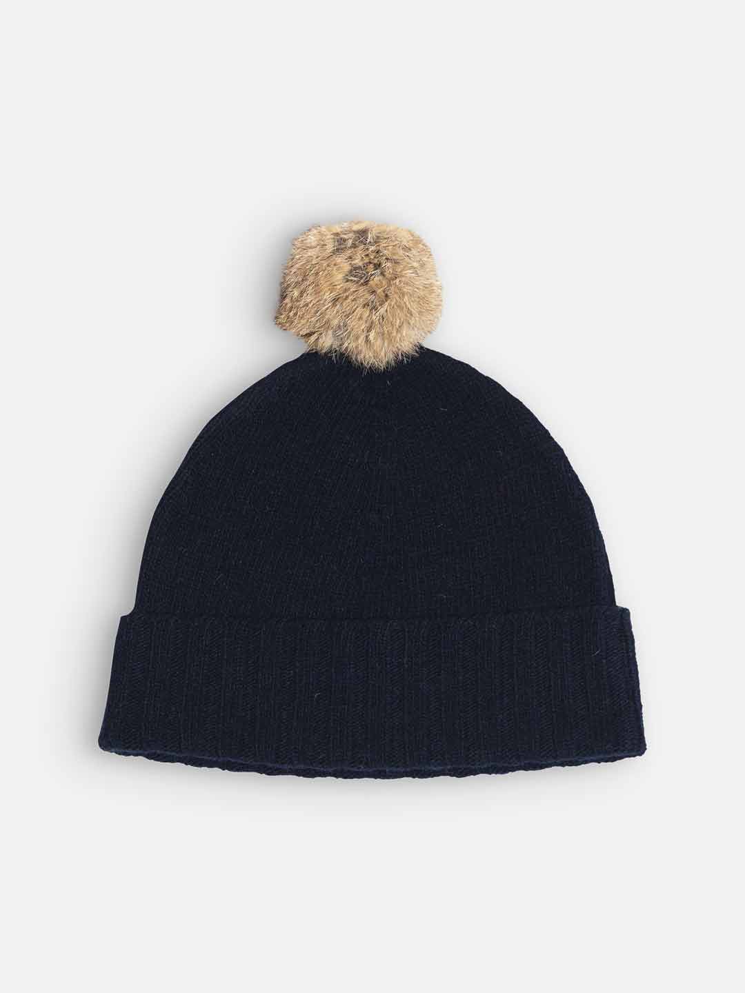 Lambswool Beanie with Pom-Pom