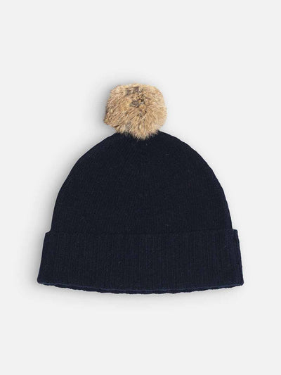 Lambswool Beanie with Pom-Pom
