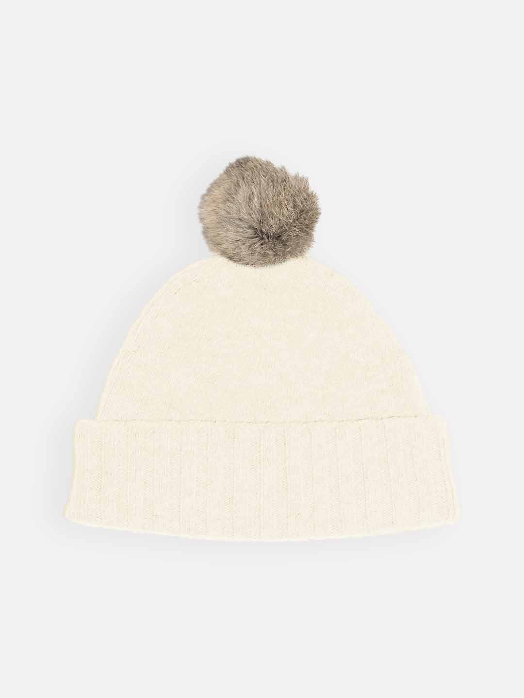 Lambswool Beanie with Pom-Pom
