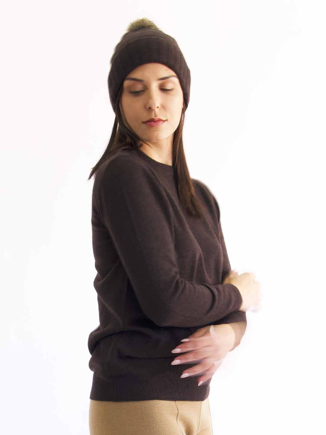 Lambswool Beanie with Pom-Pom