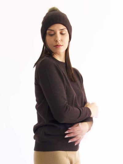 Lambswool Beanie with Pom-Pom