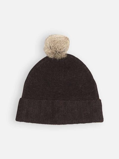 Lambswool Beanie with Pom-Pom