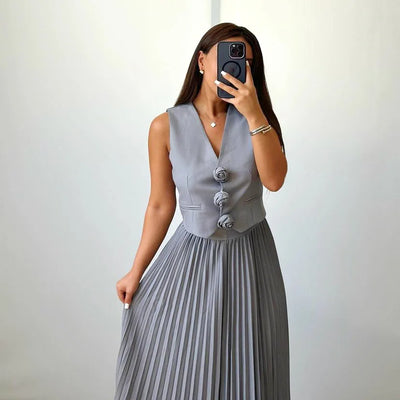 Rosaire | Floral Vest and Skirt Set