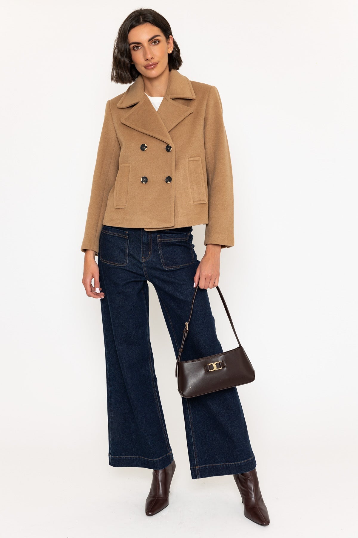 Camel Double Breasted Jacket