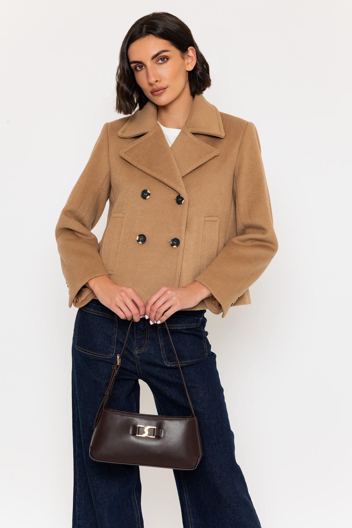 Camel Double Breasted Jacket