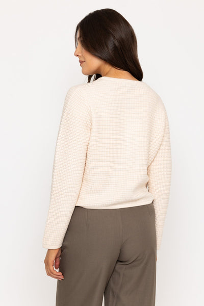 Cream Cardigan with Gold Buttons