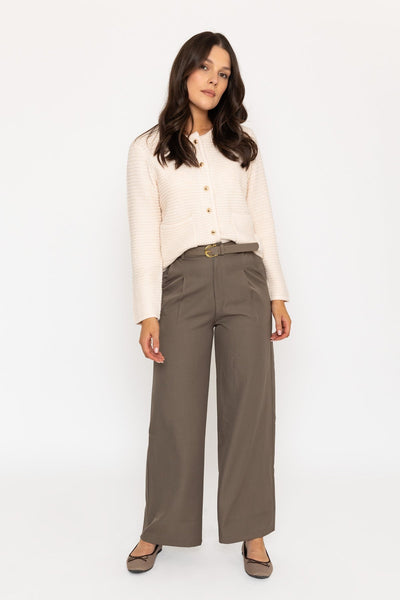 Cream Cardigan with Gold Buttons