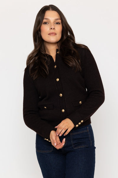 Wool Blend Cardigan in Brown