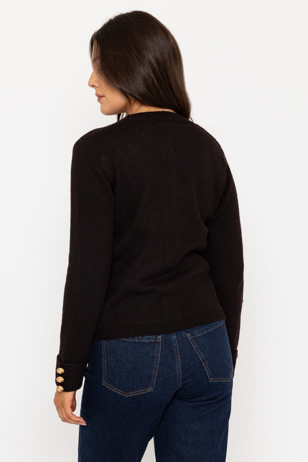 Wool Blend Cardigan in Brown