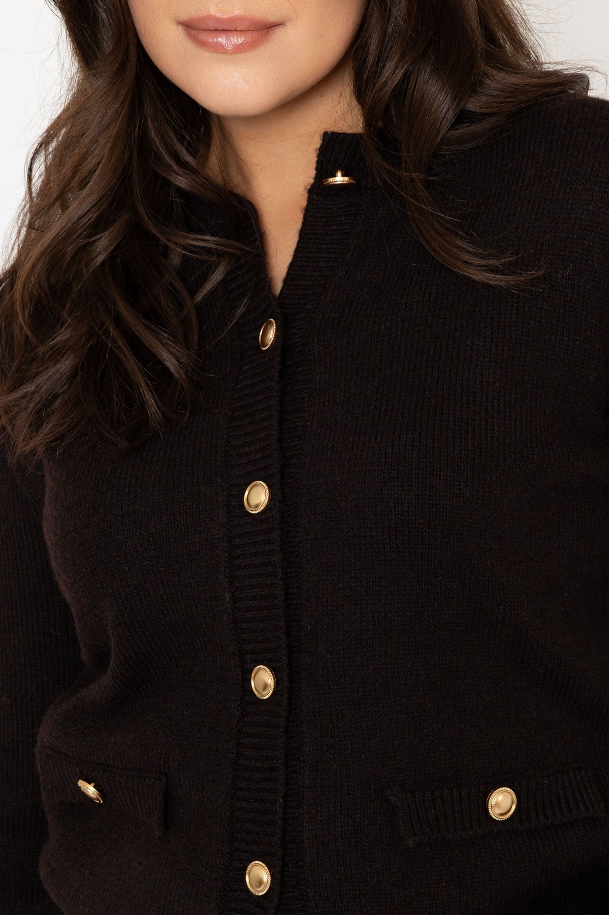 Wool Blend Cardigan in Brown