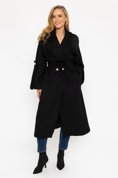 Black Long Belted Coat