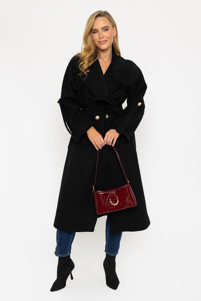 Black Long Belted Coat