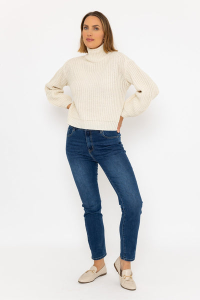 Ivory Fisherman Rib Knit Jumper