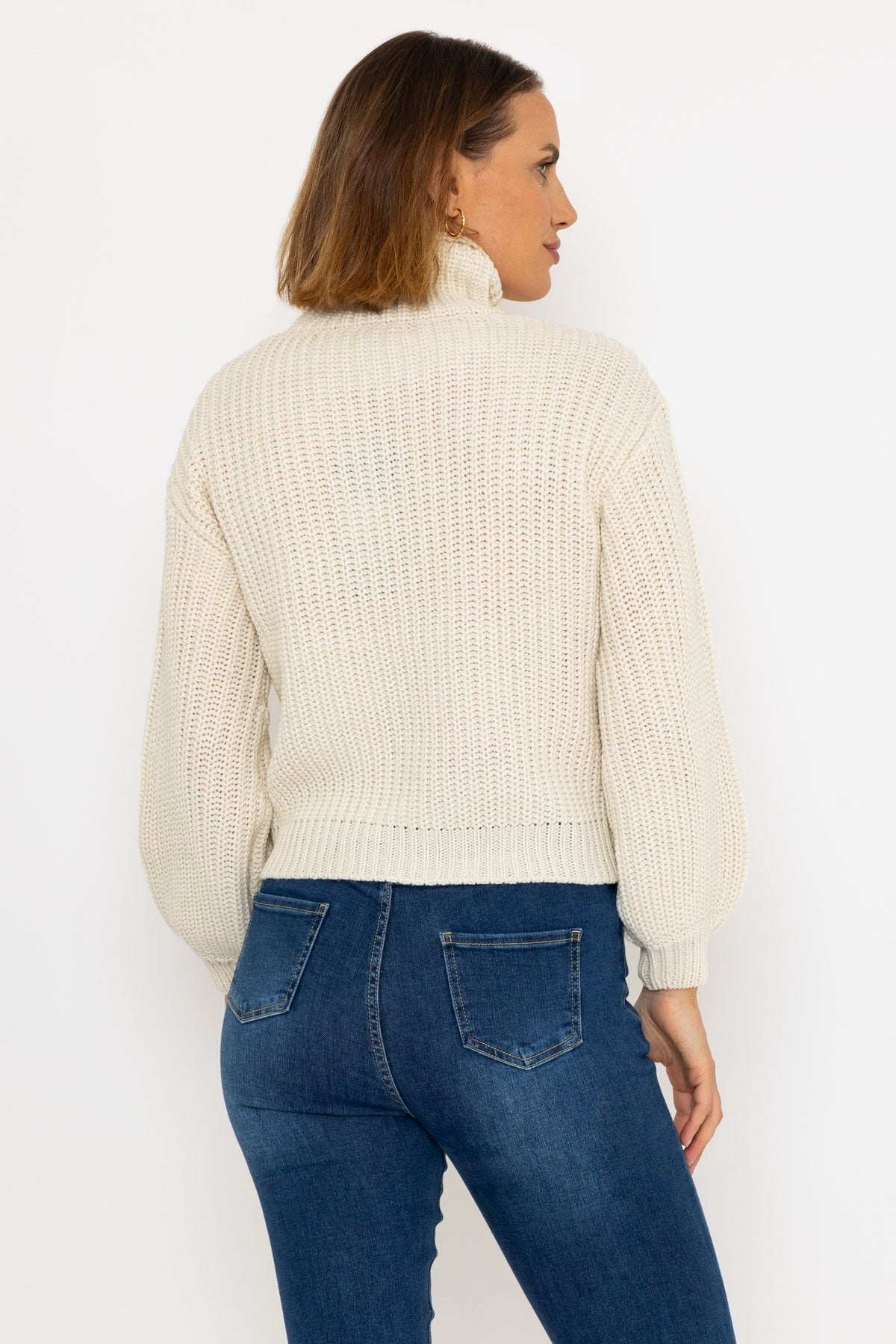 Ivory Fisherman Rib Knit Jumper