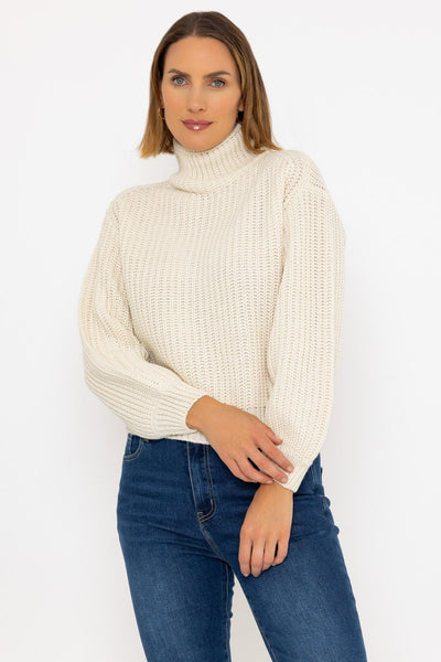 Ivory Fisherman Rib Knit Jumper